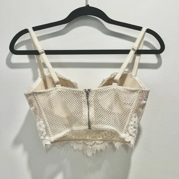 Victoria’s Secret Dream Angels Lined Demi Bust Longline Ivory Cream Lace 32DDD - Picture 9 of 12